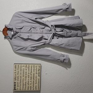 Candie's Light Gray Ruffled at Zipper Closure w/Decorative Buttons Sz. L